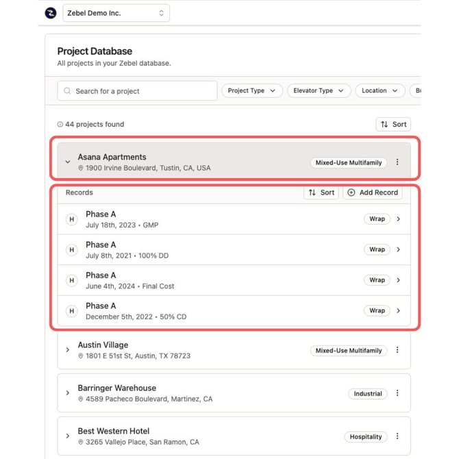 Projects and Records